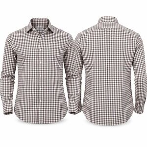 Stenströms Shirt Mens 17x43 Gingham Fitted Body Twofold Super Cotton Spread